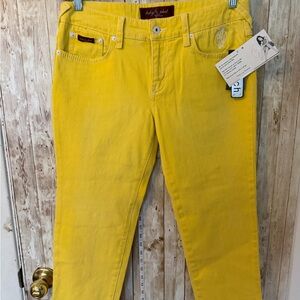 Baby Phat Bright Yellow Women's Cropped Jeans